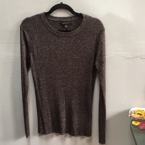 Banana Republic sparkly grey ribbed long sleeve